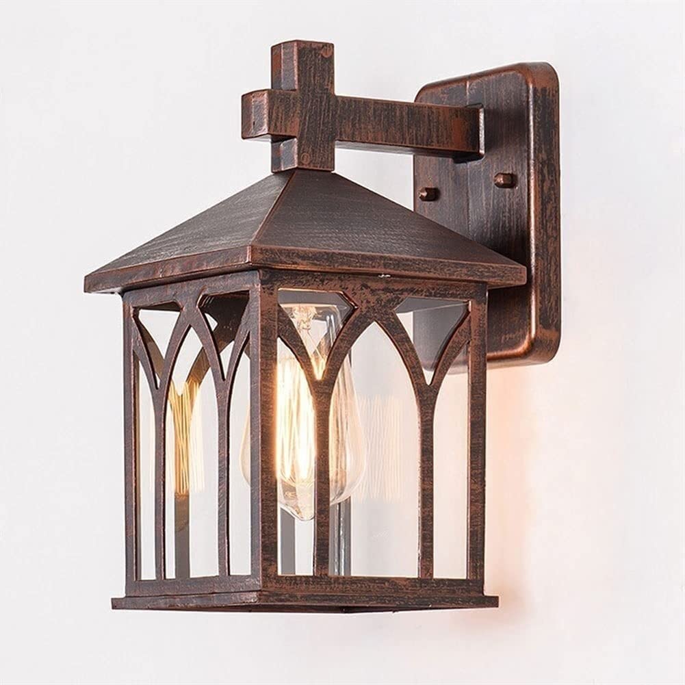 Appliques murales d'extérieur vintage noires en verre pour jardin