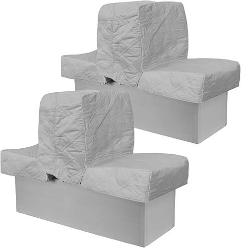 Fundas de asiento de barco, fundas de repuesto para asiento de barco, tela de microfibra suave, 100% impermeables para asientos dañados (2 juegos