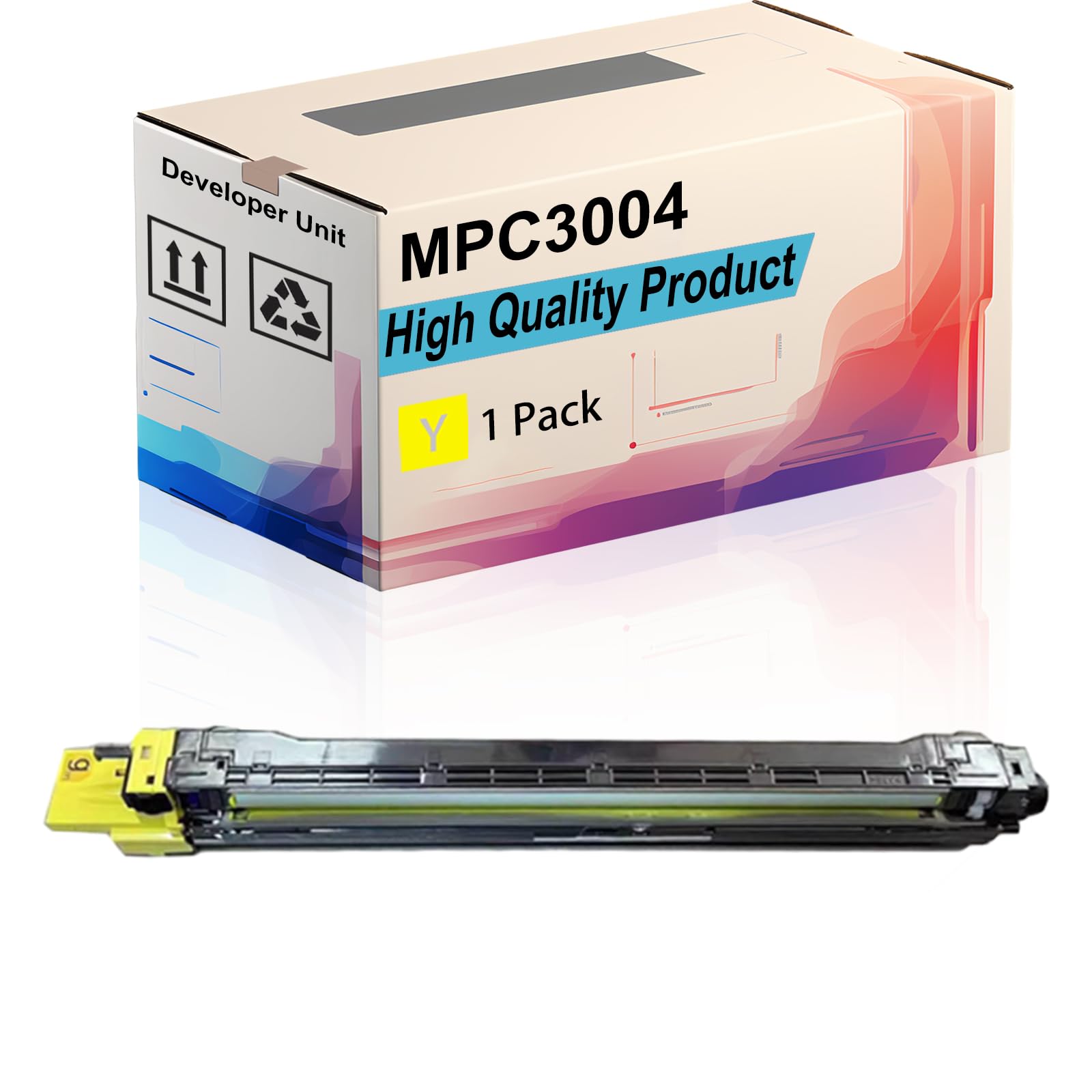 MPC3004 Developer Unit Compatible for Ricoh MP C3004 MP C3004ex MP C3504 MP C3504ex Printers, High Yield 100000 Pages, Print More Pages (1 Pack Yellow)