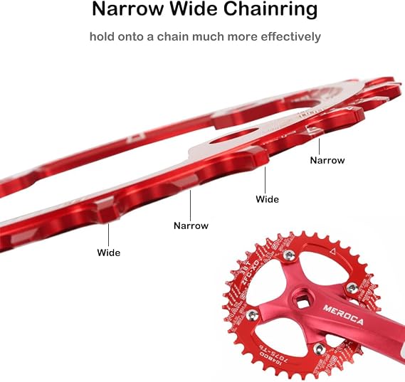 CYSKY Bicycle Chainring 104 BCD 30 Teeth to 52 Teeth Narrow Wide Single Speed Chainring with 4 Sprocket Screws for Road Bike Mountain Bike MTB Ebike