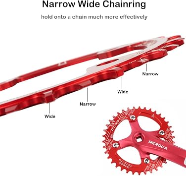 CYSKY Bicycle Chainring 104 BCD 30 Teeth to 52 Teeth Narrow Wide Single Speed Chainring with 4 Sprocket Screws for Road Bike Mountain Bike MTB Ebike