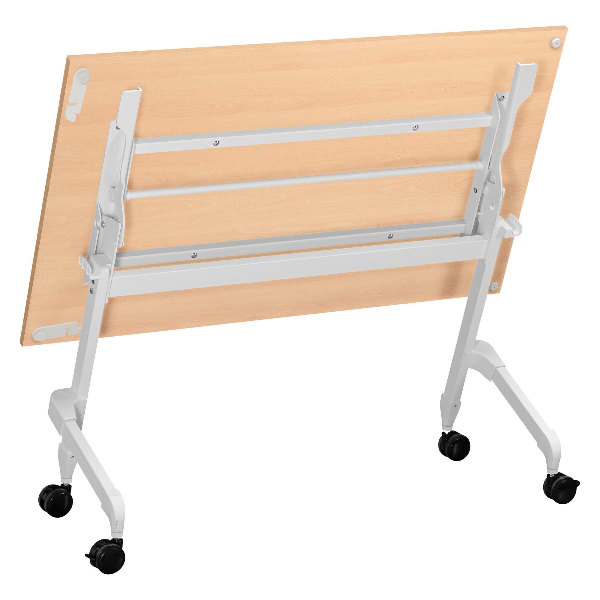 Table rabattable plateau hêtre L 120 x P 70 cm - Galice Plus (Blanc)