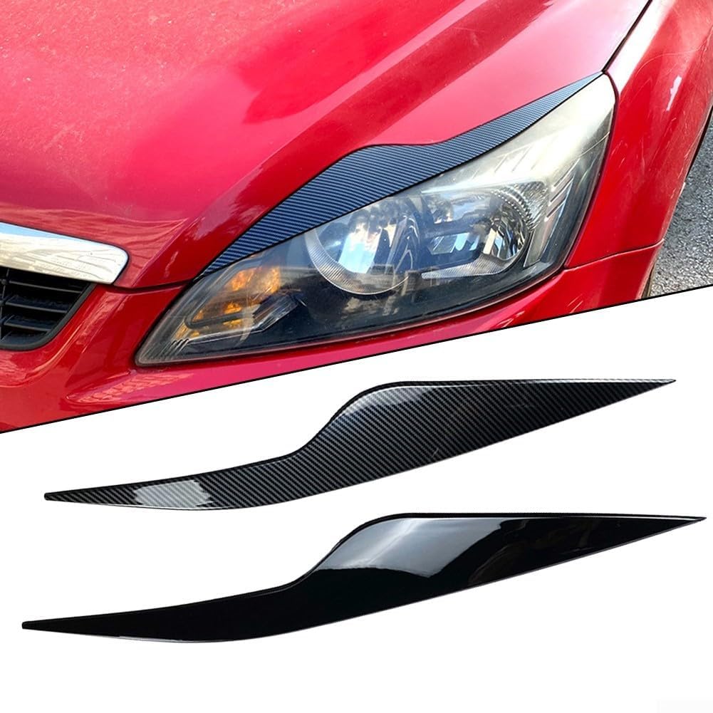 Palpebre Faro Sopracciglia Trim in fibra di carbonio nero ABS modanatura esterna per Ford Focus MK2 2008-2011