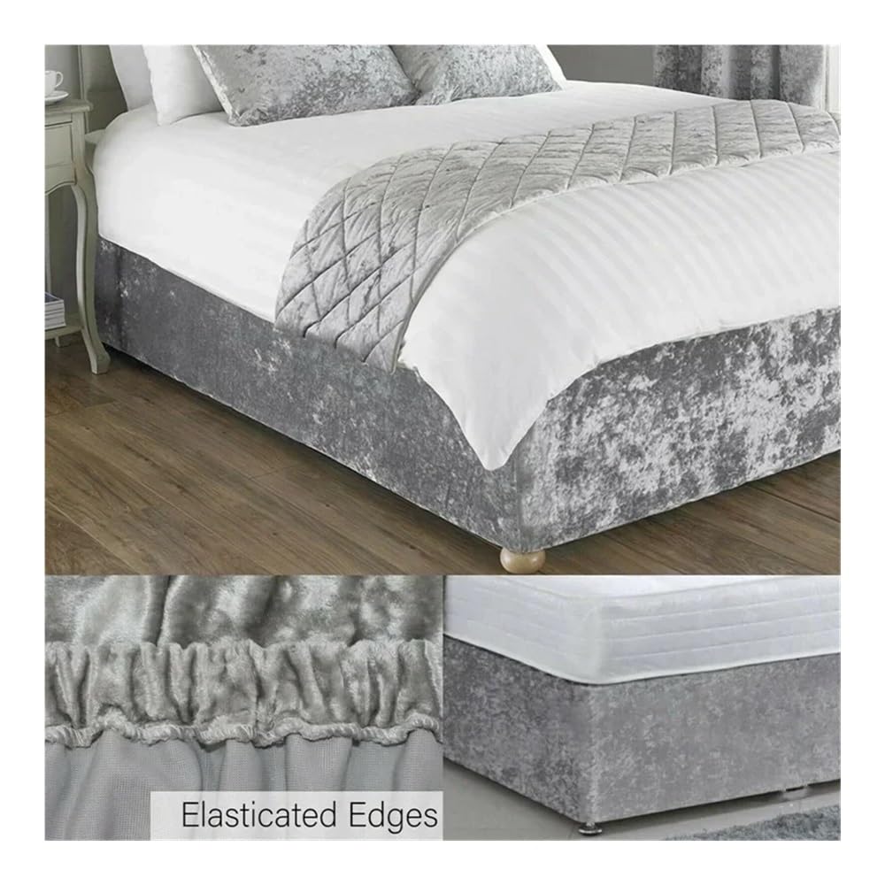 1 x extra tiefer, genialer Boxspringbezug, Jersey, gestrickt und dehnbar, 4 Seiten, Bettrock für Doppelbett, Queen-Size-Bett, Kingsize-Bett (grau, 180 x 200 x 32 cm)