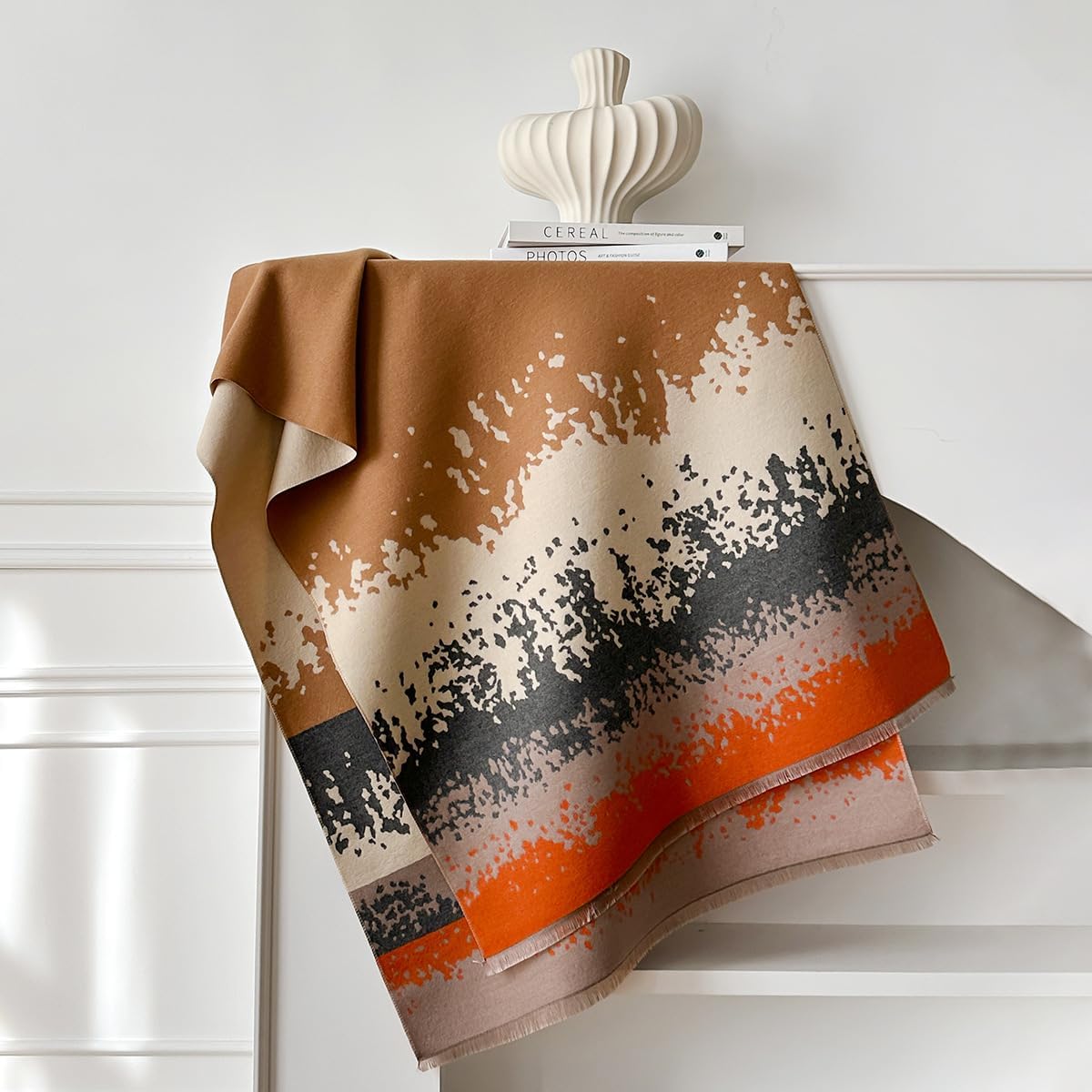 FairyCity Women's Soft pashmina Shawl Oversized Winter Warm blanket Scarf Long Cashmere Shawls Wraps Geometric patterns - Image 4