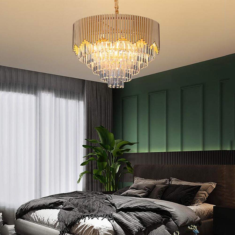 Nórdico Moderno Araña De Cristal,Lámpara De Comedor Lujo Ligero Sala De Estar Villa Araña,Lujo Lámpara De Dormitorio De Moda-Oro y negro 8 cabezas