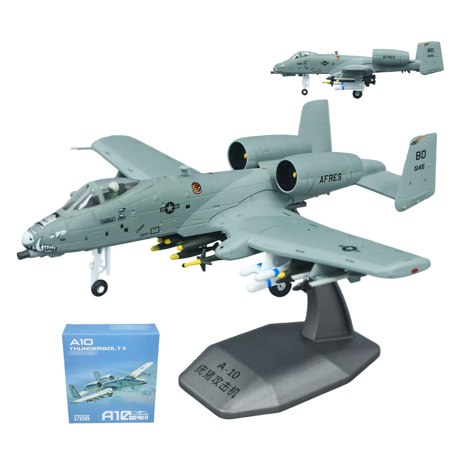 Modello aereo pressofuso A-10 Thunderbolt II in scala 1:144 Costruzione lega altamente dettagliata pronta for l'esposizione con supporto Perfetto for gli appassionati di aviazione