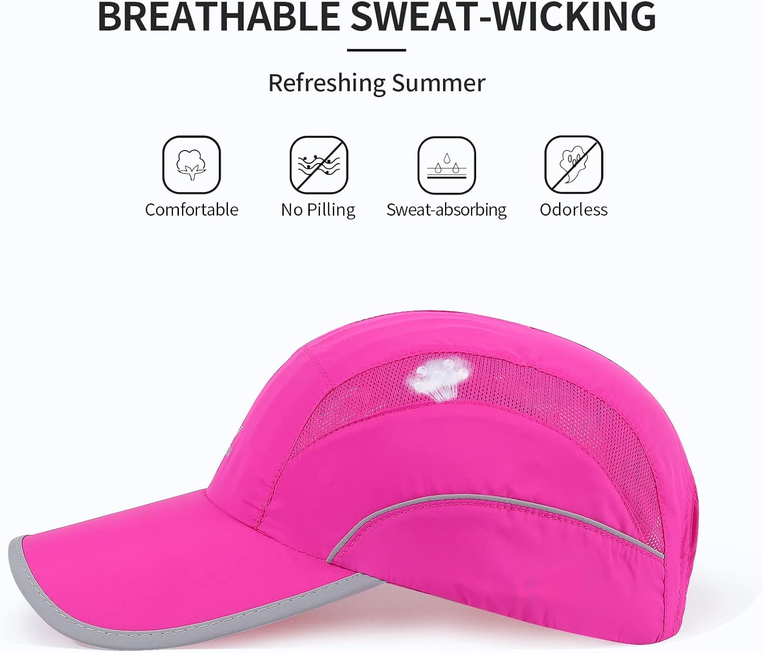 Running Hat Mesh Sports Cap Lightweight Quick Drying Runner Cap for Men Women - Image 4