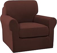 Vista 9 de Turquoize - Fundas de sillas de 2 piezas, fundas de sofá, funda de sillón con reposabrazos, protector lavable para sillas, tela jacquard gruesa Cian