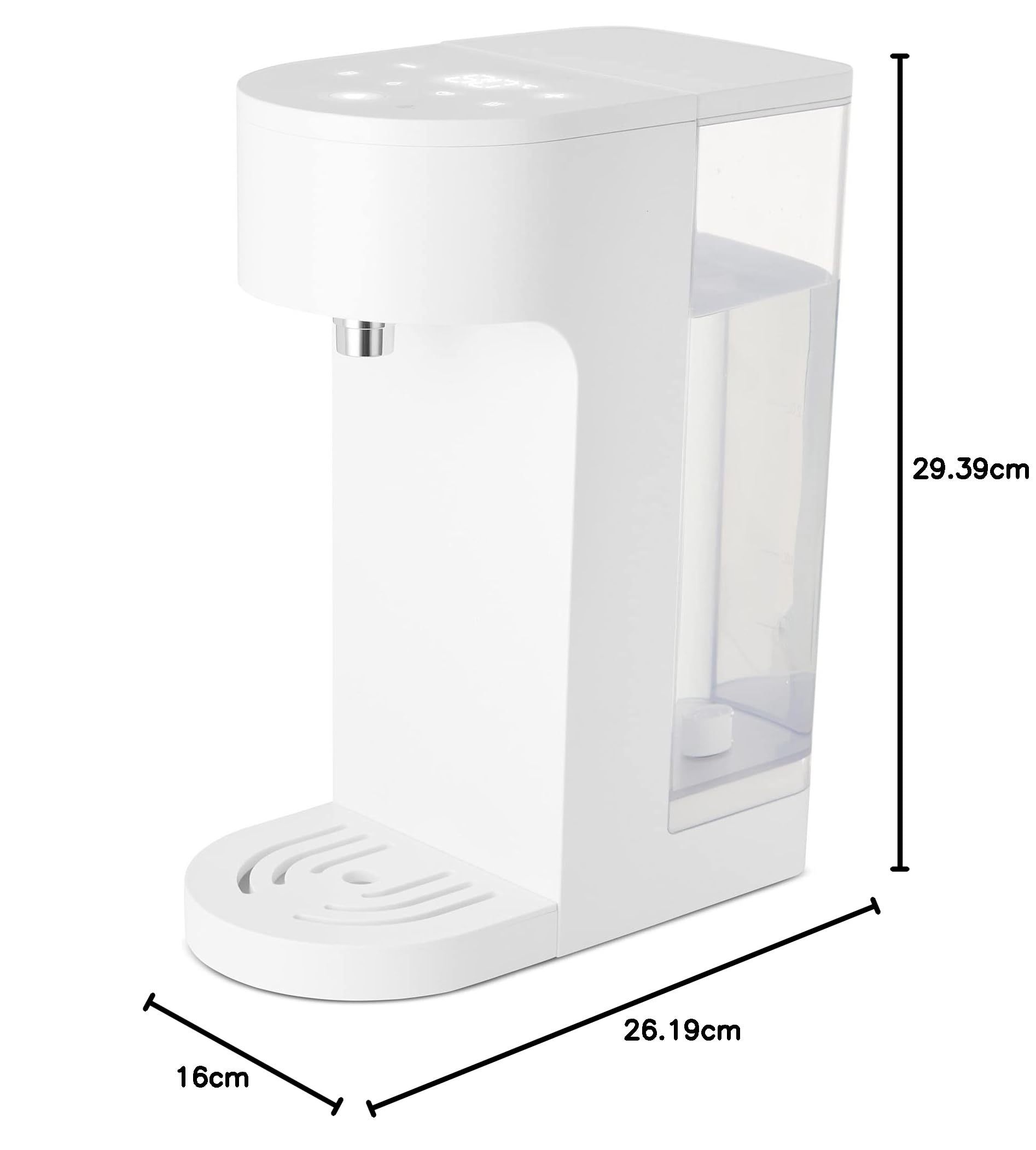Yum Asia Oyu Dispenser digitale istantaneo di acqua calda con display touch LED "Hidden Under" bianco, capacità 4 litri, Ecoboil, tecnologia InstaHEAT, 220-240V, alimentazione EU
