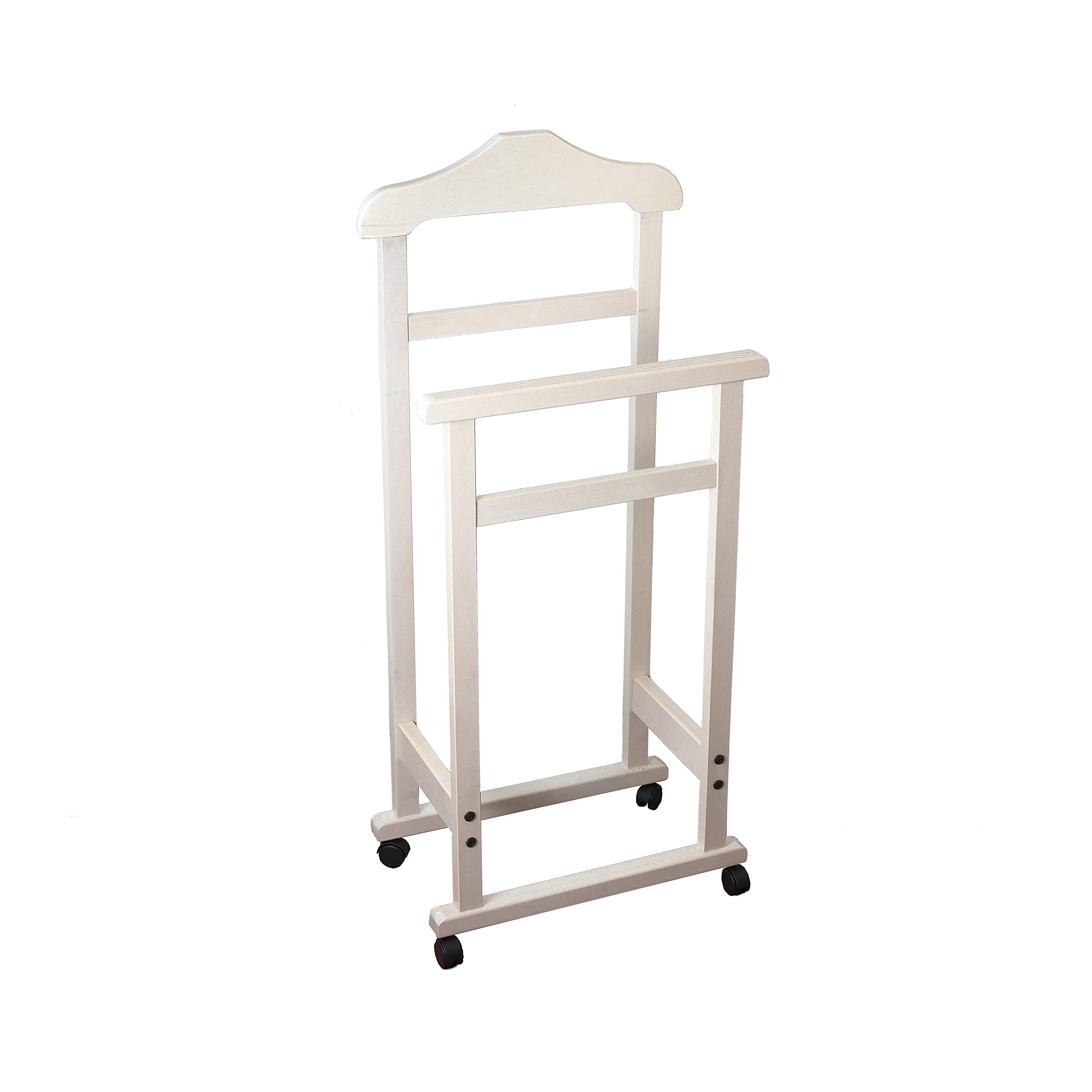 MAURY'S Wieszak Do Sypialni Praktycznego Drewna Bukowego 44 X 25 X H 98 cm Biały