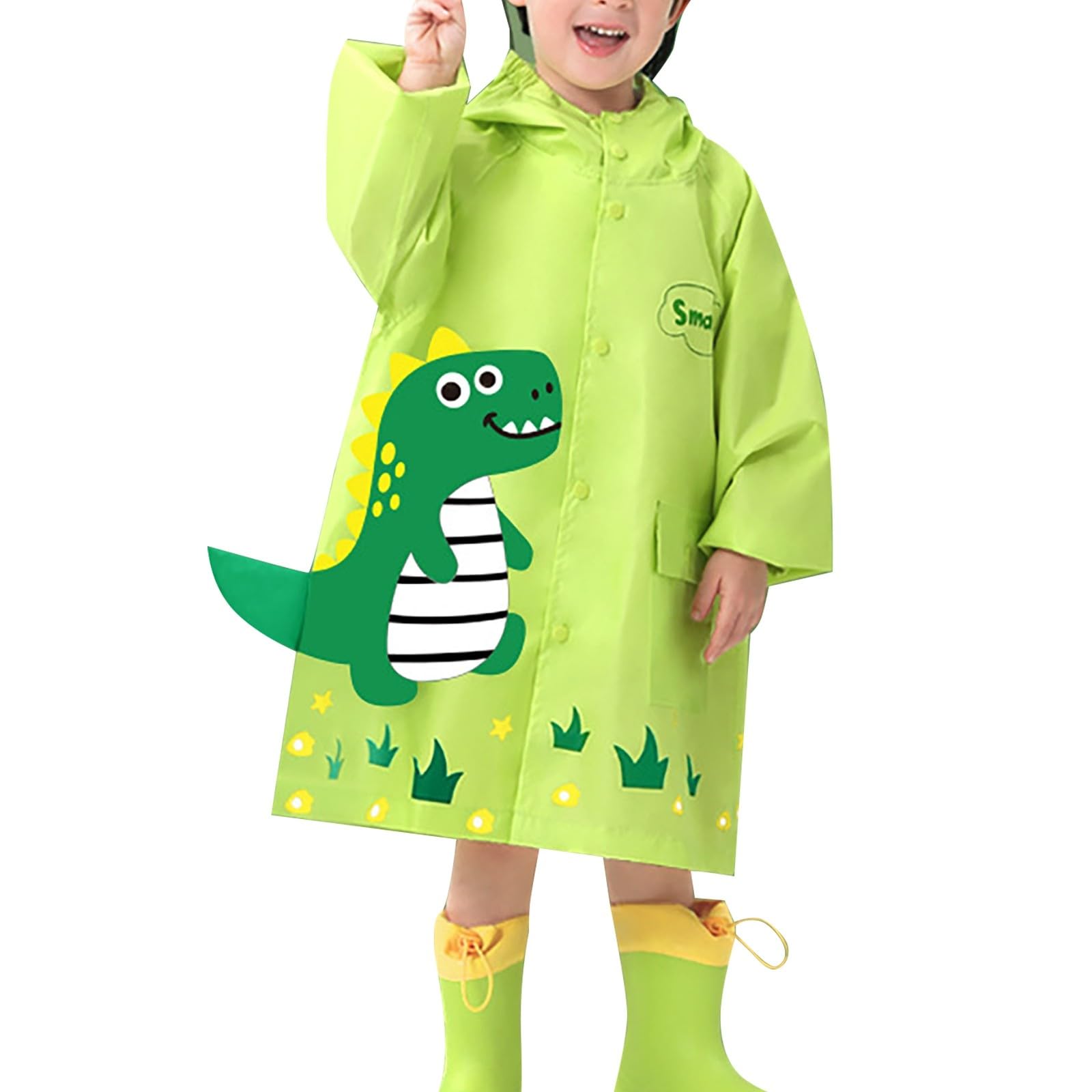 Poncho de Pluie Enfant, Imperméable léger pour garçons vêtement de Pluie Pratique pour activités de Plein air idéal pour l'école et Les Loisirs Usage Quotidien et Saison Toute l'année