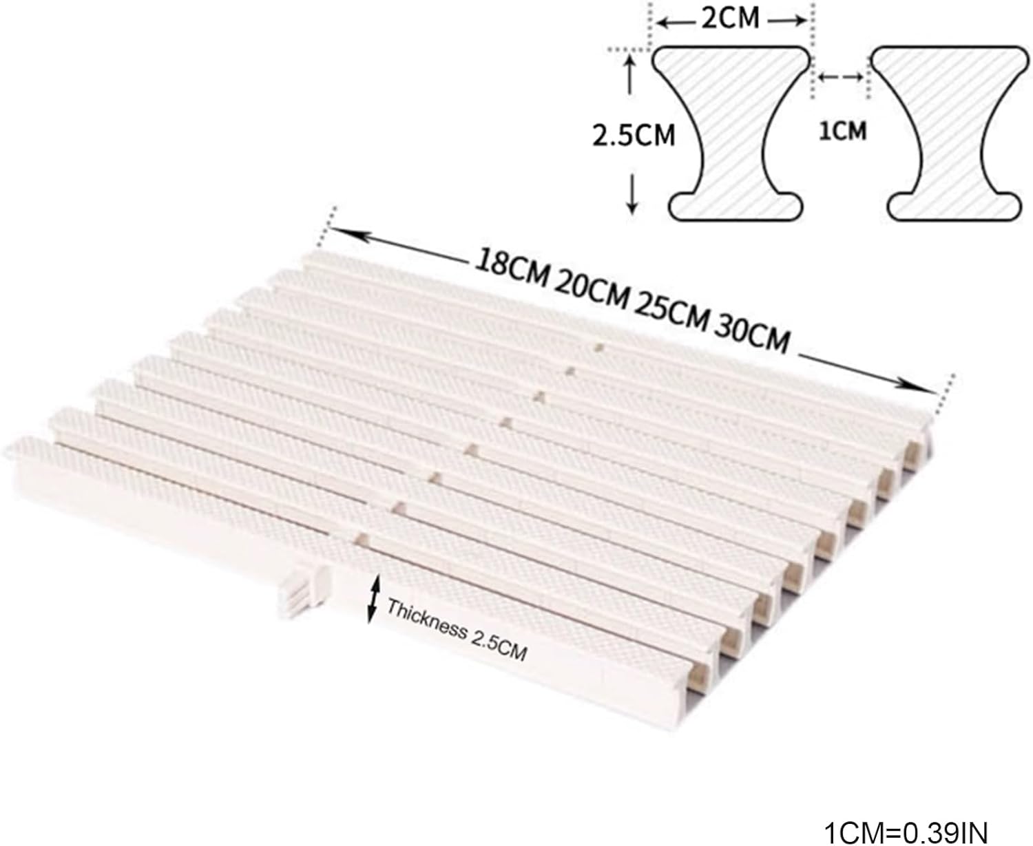 Swimming Pool Drainage Overflow Grille, Outdoor Spliced Grille, ABS Anti Slip Drain Grate, Suitable for Swimming Pools at Right Angles to Turns