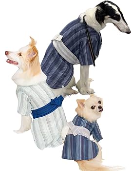 即納✨犬の浴衣犬用本格本染浴衣 S ブルー×ネイビー 男の子 角帯 ゆかた 犬服 犬の浴衣✨犬用本格浴衣 男の子 ネイビー 本染 犬服 夏 ペット服