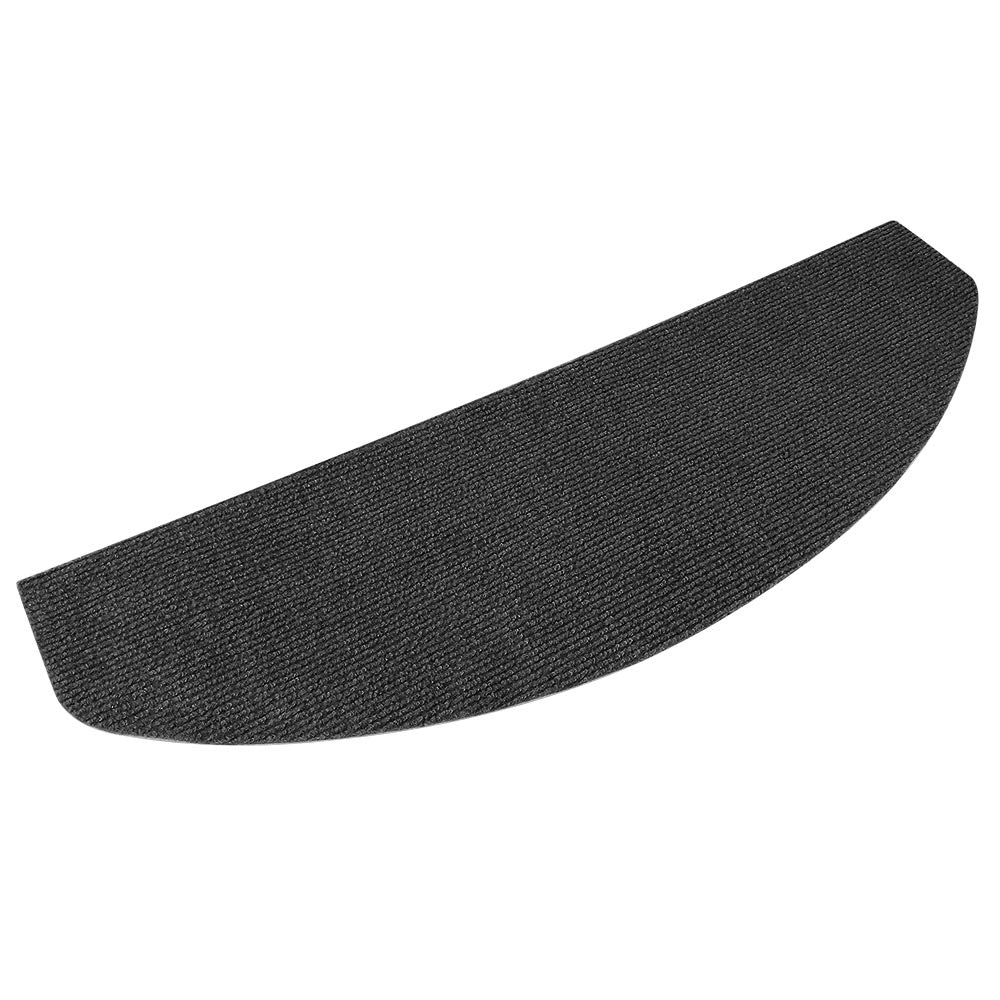 KEVO Set de 15 marchettes d'escalier Surface Confortable et antidérapante,Tapis d'escalier - Protection d'escalier Semi-Circulaire, antidérapant et - Tapis pour marches,65 * 21 * 4cm (Noir)