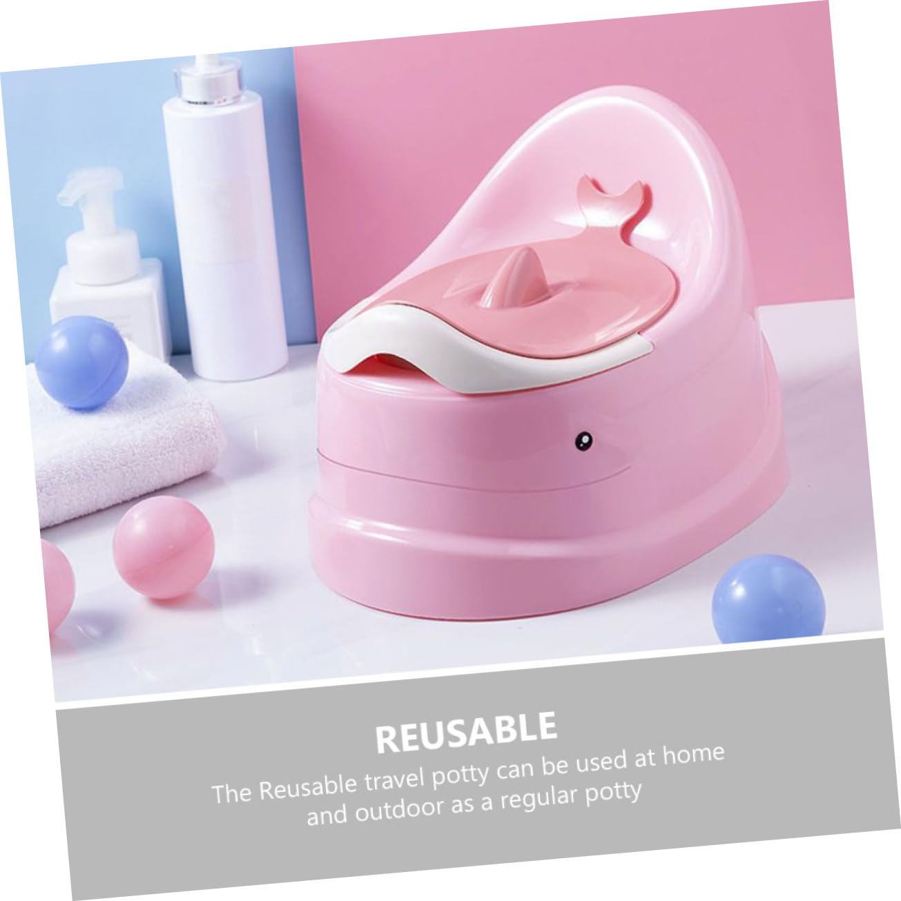 Asiento de Inodoro para Niños Rosa Pp, Orinal Portátil de Entrenamiento