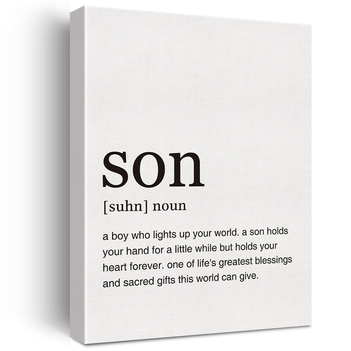 LEXSIVO Son Definition Print Canvas Wall Art Home Office Decor Modern Son Quote Painting 12x15 Canvas Poster Framed Ready to Hang Artwork