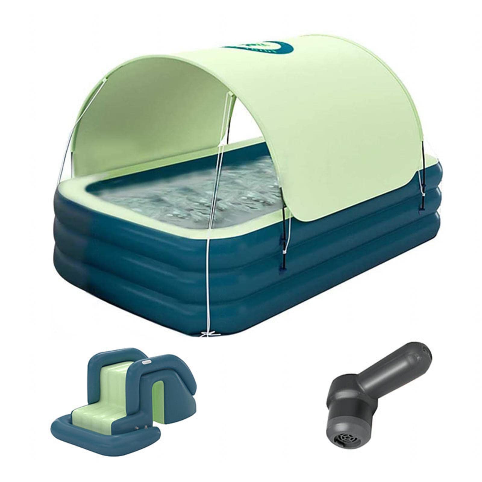 Castillos Hinchables Juguetes Fiesta Flotantes en Playa con Tobogán para Niños Piscina Salpicaduras Agua para Niños Apto para Niños Mayores 3 Años,Green-2.1M