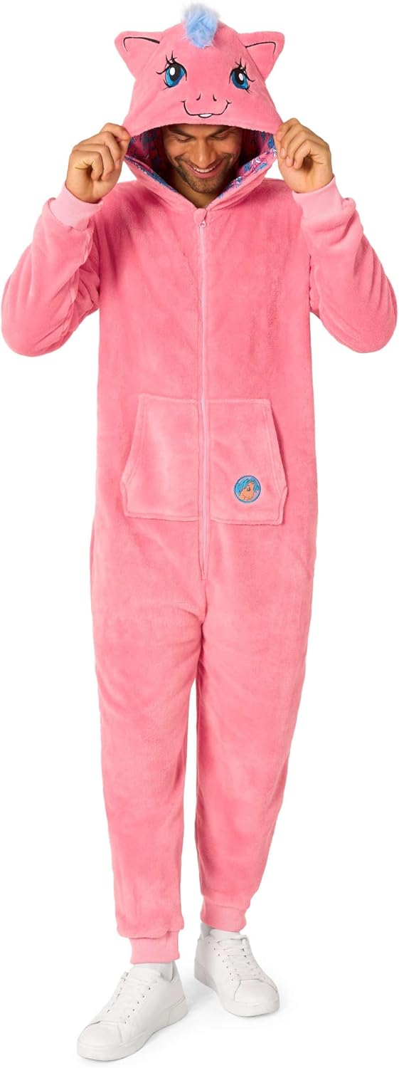 Opposuits Adult Onesie Pajama Costume, Hooded One Piece Jumpsuit, Official My Little Pony - Pride, Halloween, Festival Outfit