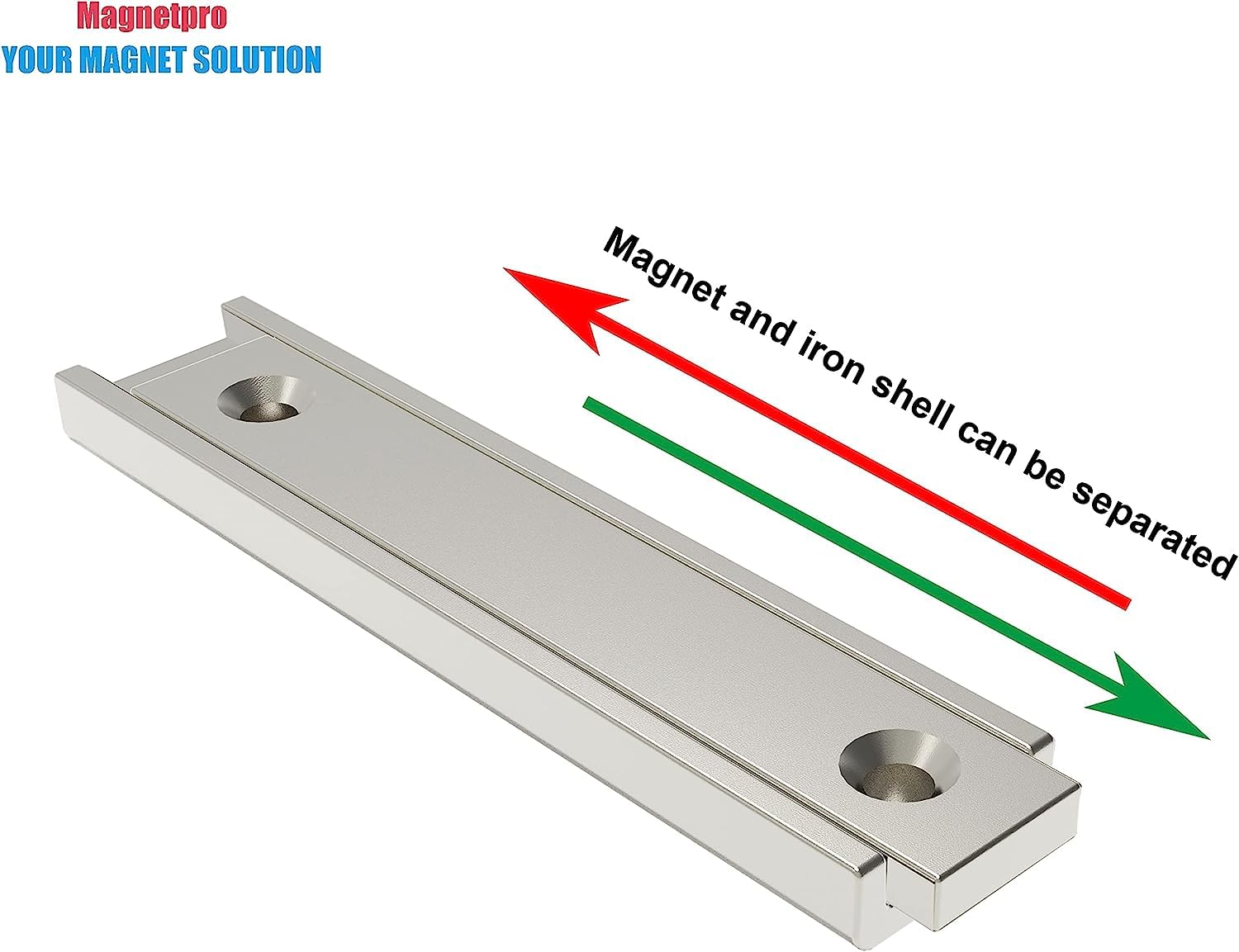 Magnetpro - 2 Magneti Super Forti Da 30kg Con Viti Per Casa E Lavoro (60x13,5x5mm) - Foto 4