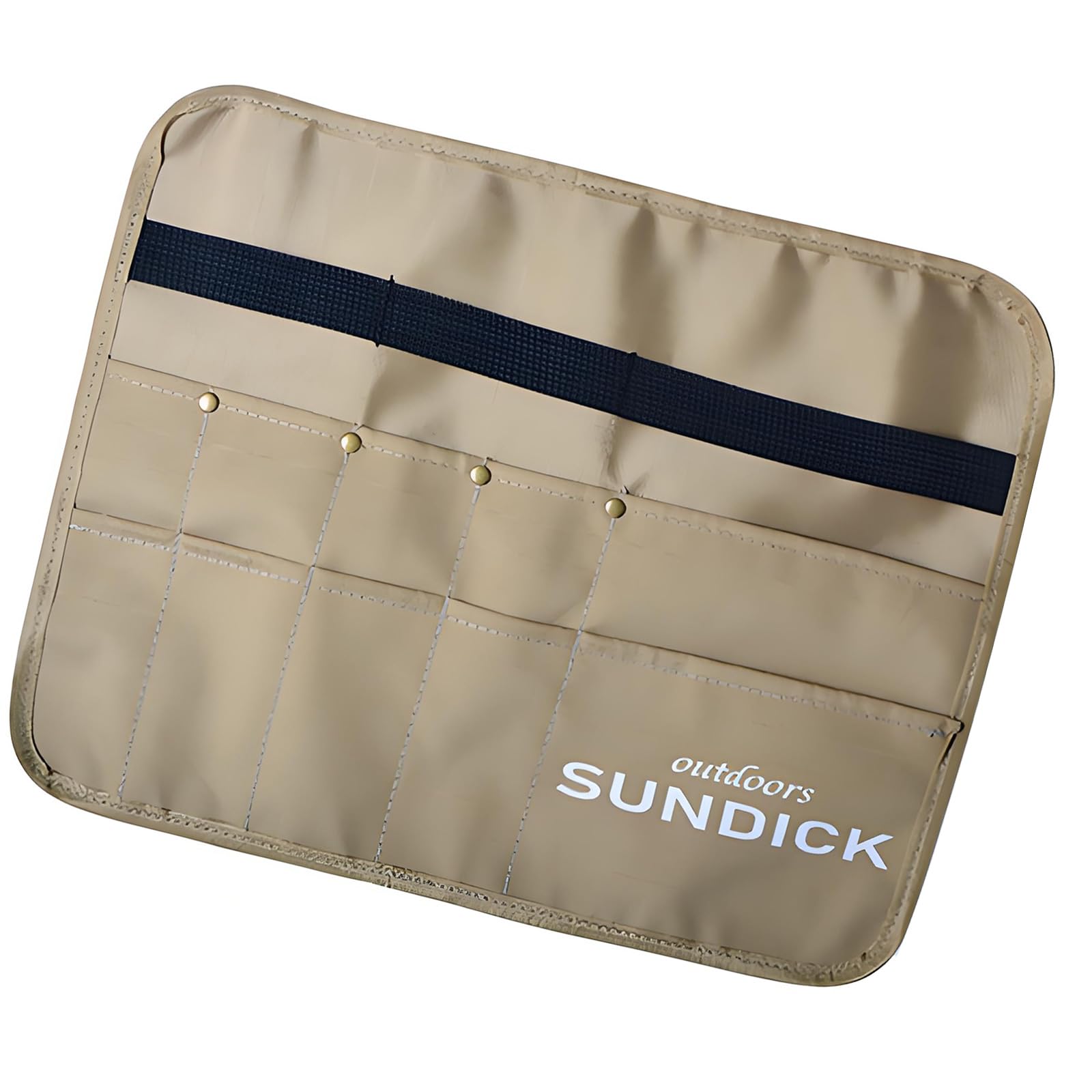 Large Capacity Outdoor Picnics Utensils Organizers with Multiple Pockets and Elastic Strap for Camping Hiking and BBQ Meal Tool Planner