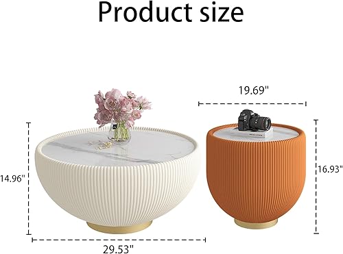 Miniatura 10 de Mesa de centro rústica marrón para sala de estar, mesas centrales rectangulares, moderna y elegante mesa de cóctel de madera para oficina en casa -