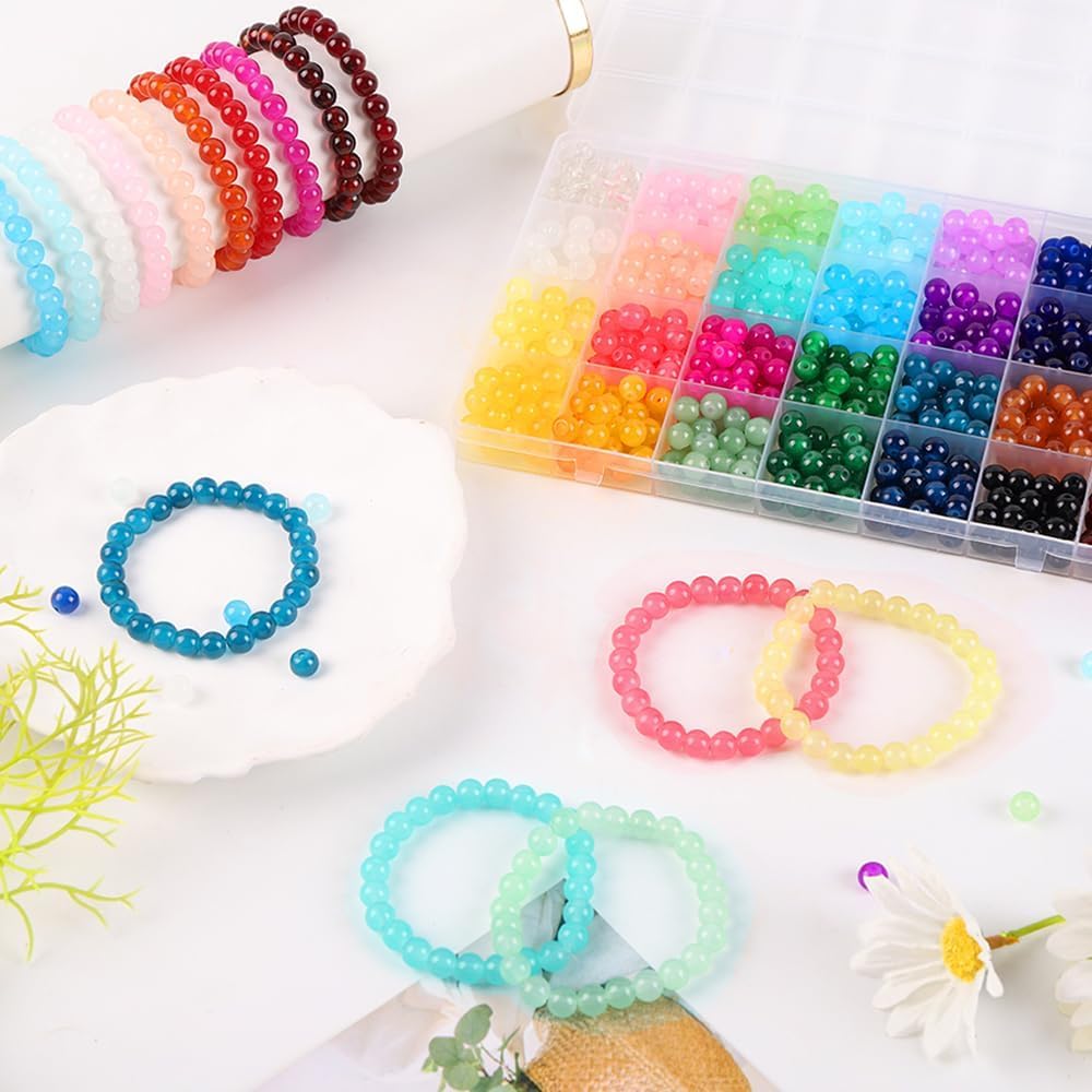 NBEADS 104pz di Perle di Lava Sintetiche Rotonde Multicolori 8mm