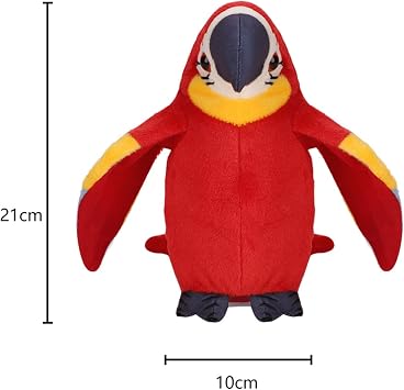 Talking Macaw Parrot Repeat What You Say Stuffed Animal Plush Toy Electronic Record Animated Bird Shake Wings Speaking Parrot Pet Plush Interactive Toys for Kids Boys Girls Christmas Birthday Gift