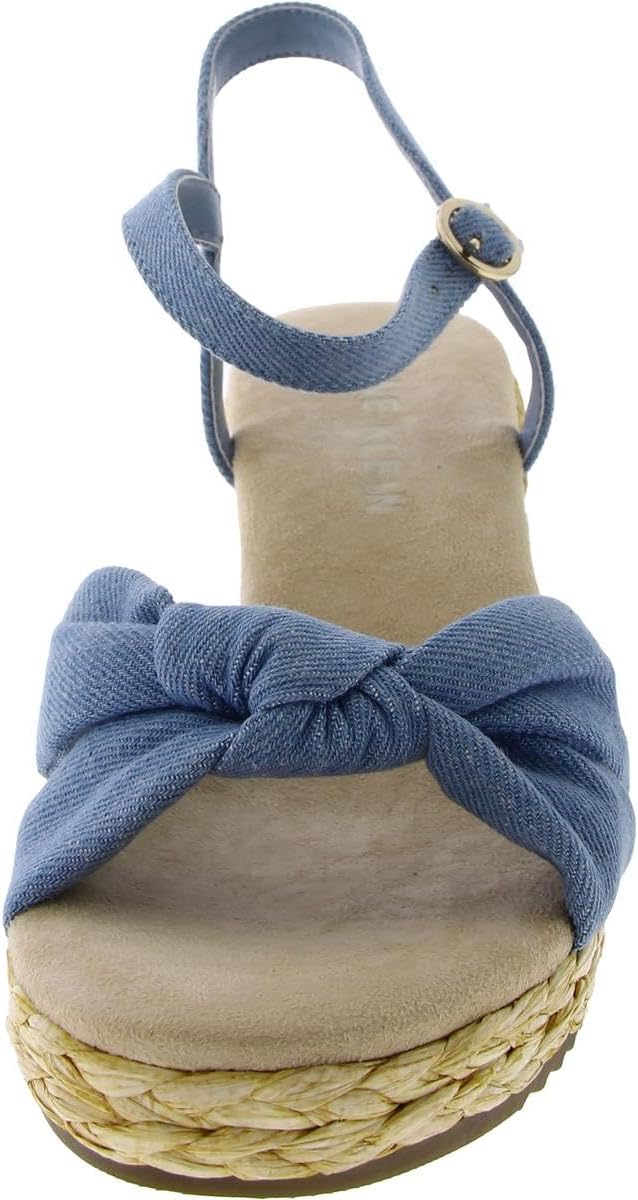 Anne Klein Womens Wheatley Faux Leather Sandal Wedge Heels - Image 2