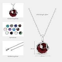 Vista 14 de 925 Sterling Silver Gemstone Necklaces for Women - Birthstone - Silver Pendant Necklaces - Statement Necklace Silver - Everyday Jewelry Silver