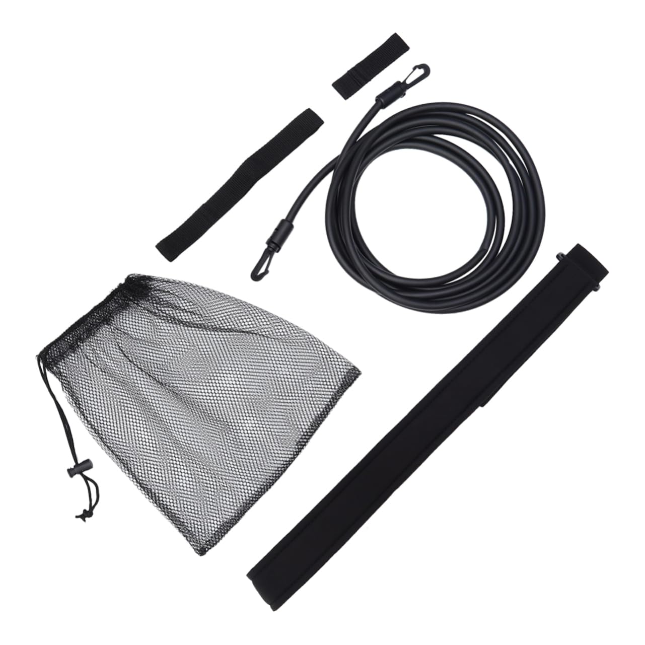 Cintura di Resistenza al Nuoto Corda Elastica Nera, Set 1 | Allenamento in Acqua e Secco, Sbr, Esercizio in Posizione, Accessorio per Fitness Acquatico