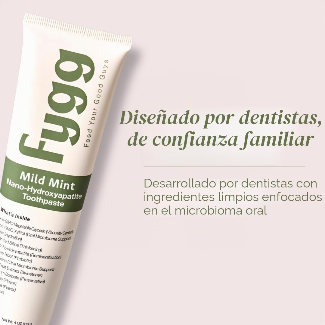 fygg fygg Pasta de dientes sin flúor, nano-hidroxiapa (menta blanda), recomendada por dentista para Remeral