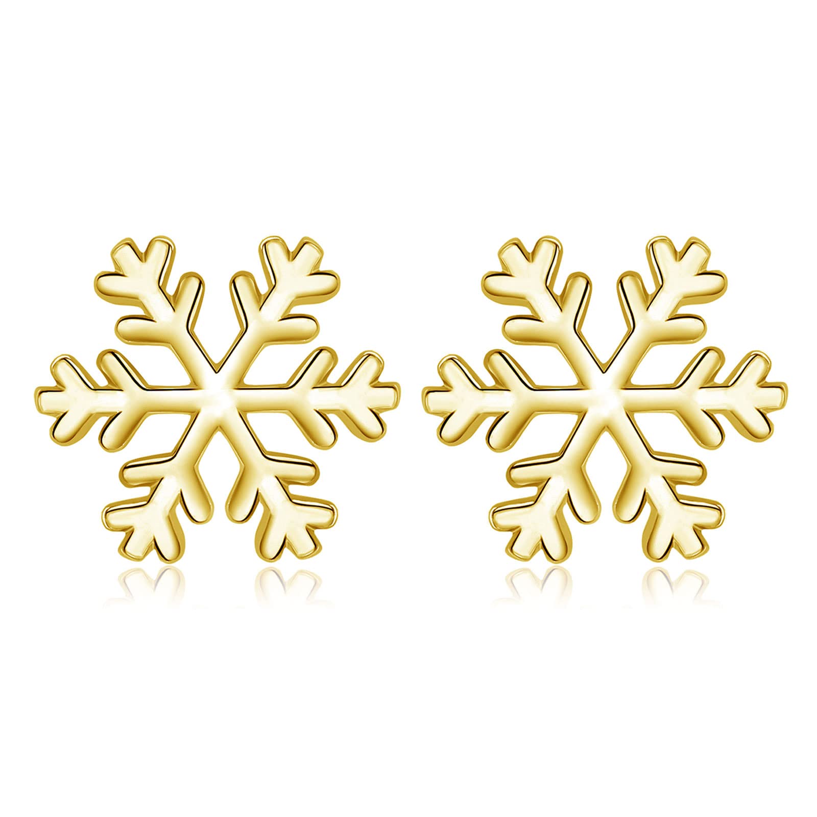 Josfeva Silber Weihnachten Ohrringe Damen, 925 Sterling Silber Weihnachts Ohrstecker, Schneeflocke Elch Perle Ohrstecker Silber für Damen, 10mm Silber Schlafen Ohrstecker zum Winter Weihnachten