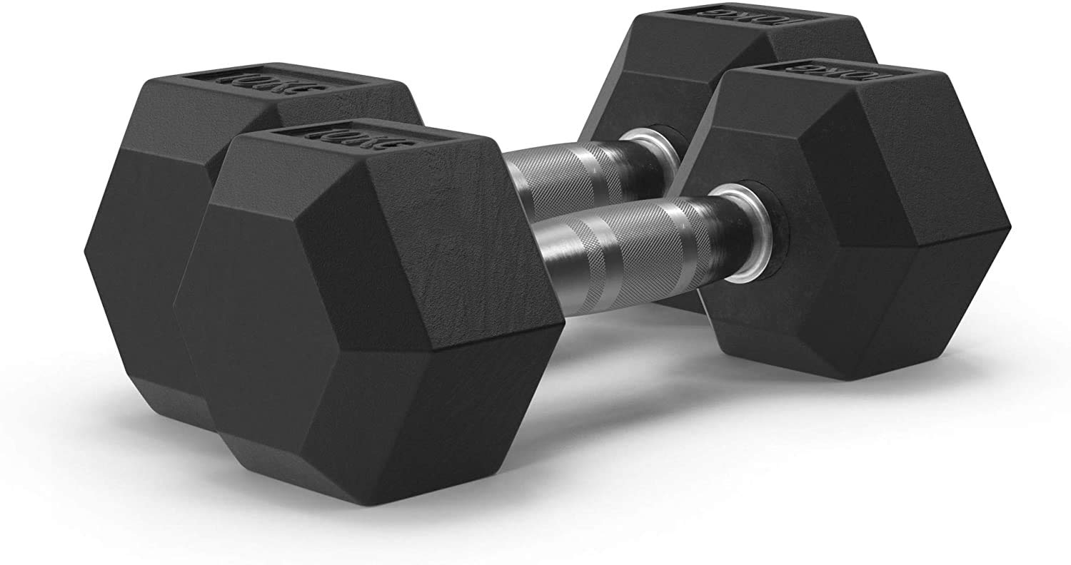 Buy AMIFIT Rubber Coated Professional Exercise Hex Dumbbells Set of 1 (15kg*1, Hex) Online at