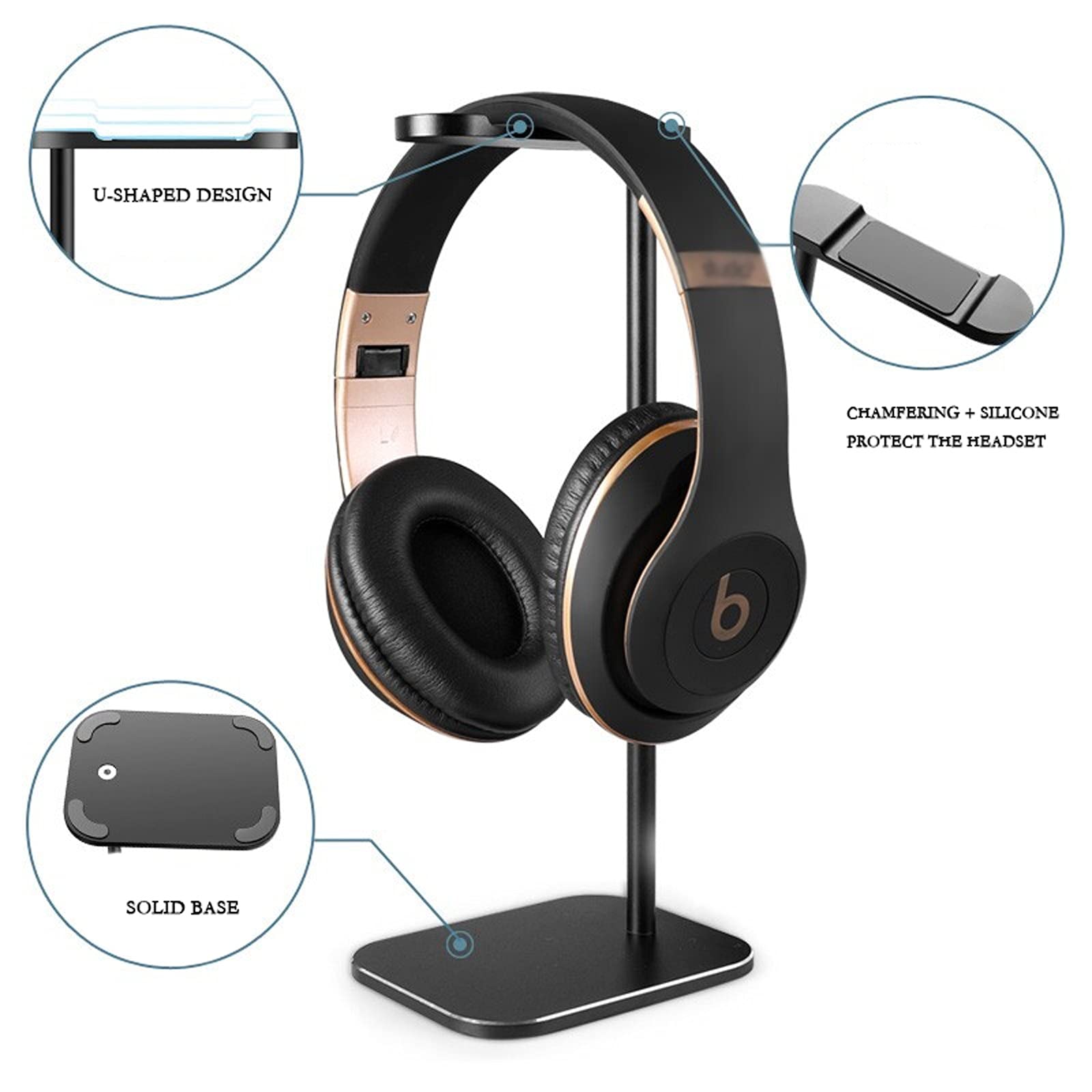 porta-cuffie, Supporto for auricolari in metallo, supporto da tavolo for cuffie(A)