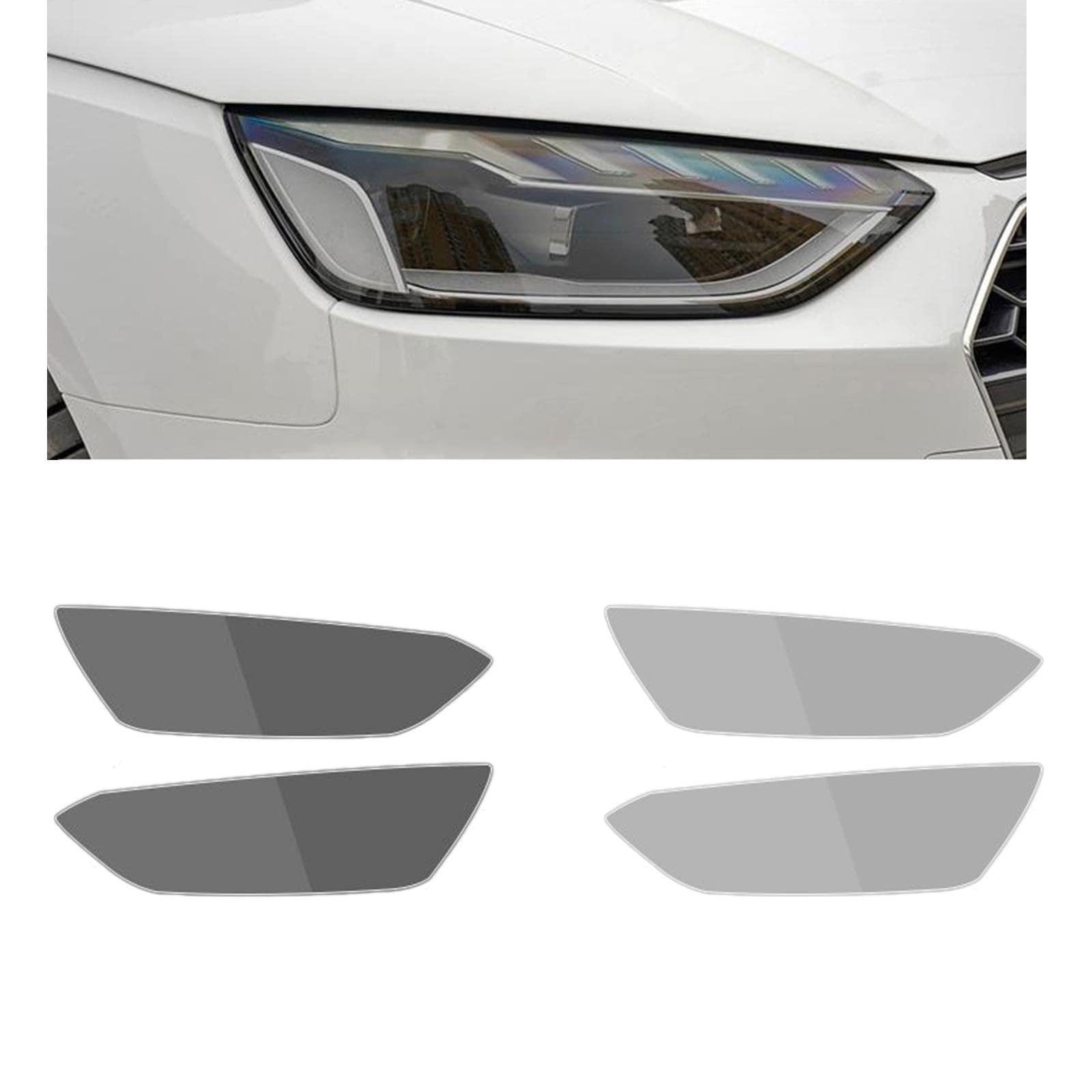 Reflektor samochodowy Folia Dla Audi A4 2020 2021 Reflektor samochodowy Renowacja folii ochronnej Odporny na zarysowania TPU Light Cover Film