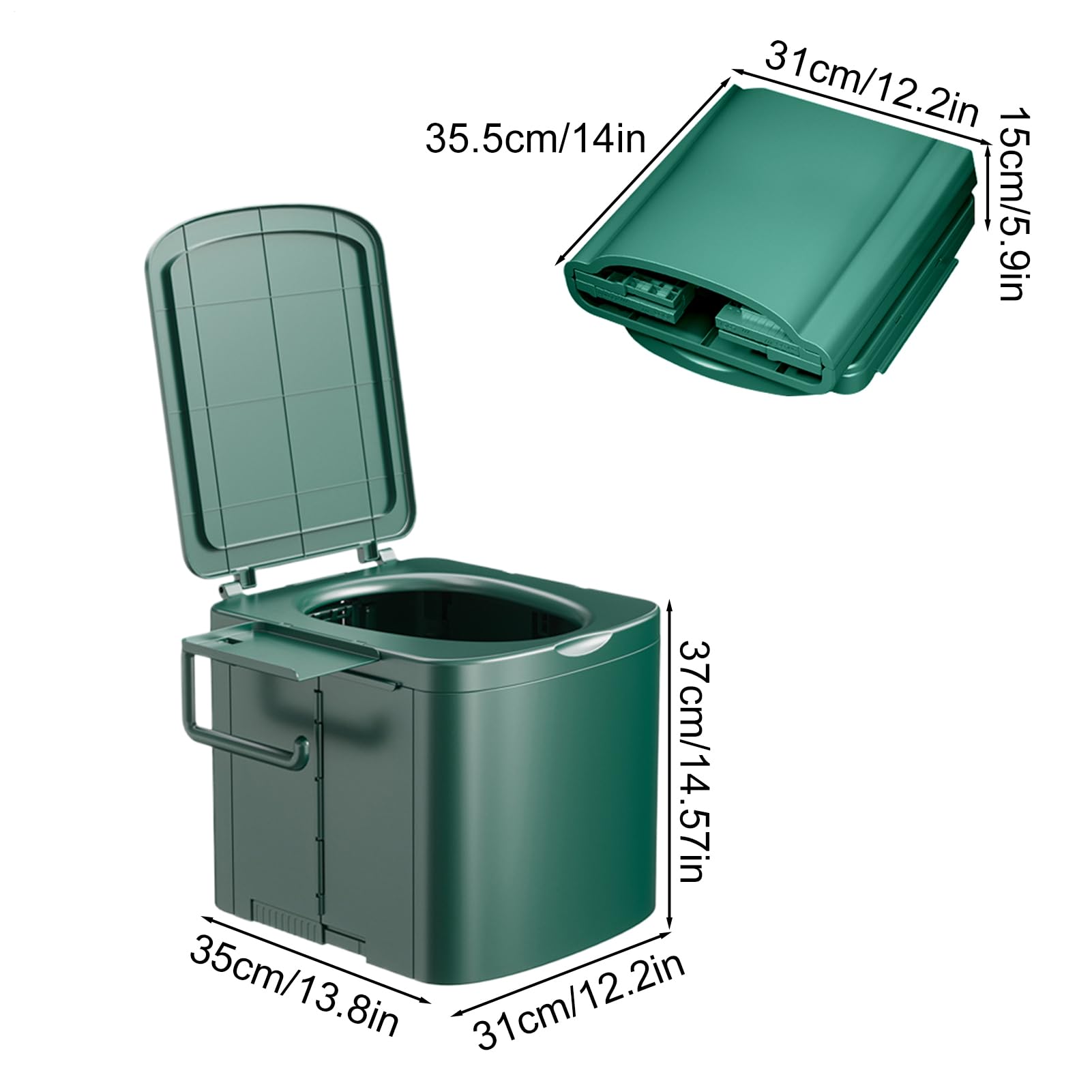 Toilette Portatile, Sedile Del Bagno Da Campeggio All'aperto, Vasino Portatile Per Viaggi, Design In Viaggio Per Auto Compatte, Uso Per Adulti E Per Bambini, 13.78x12.2x14.57 Pollici, Per Escursioni