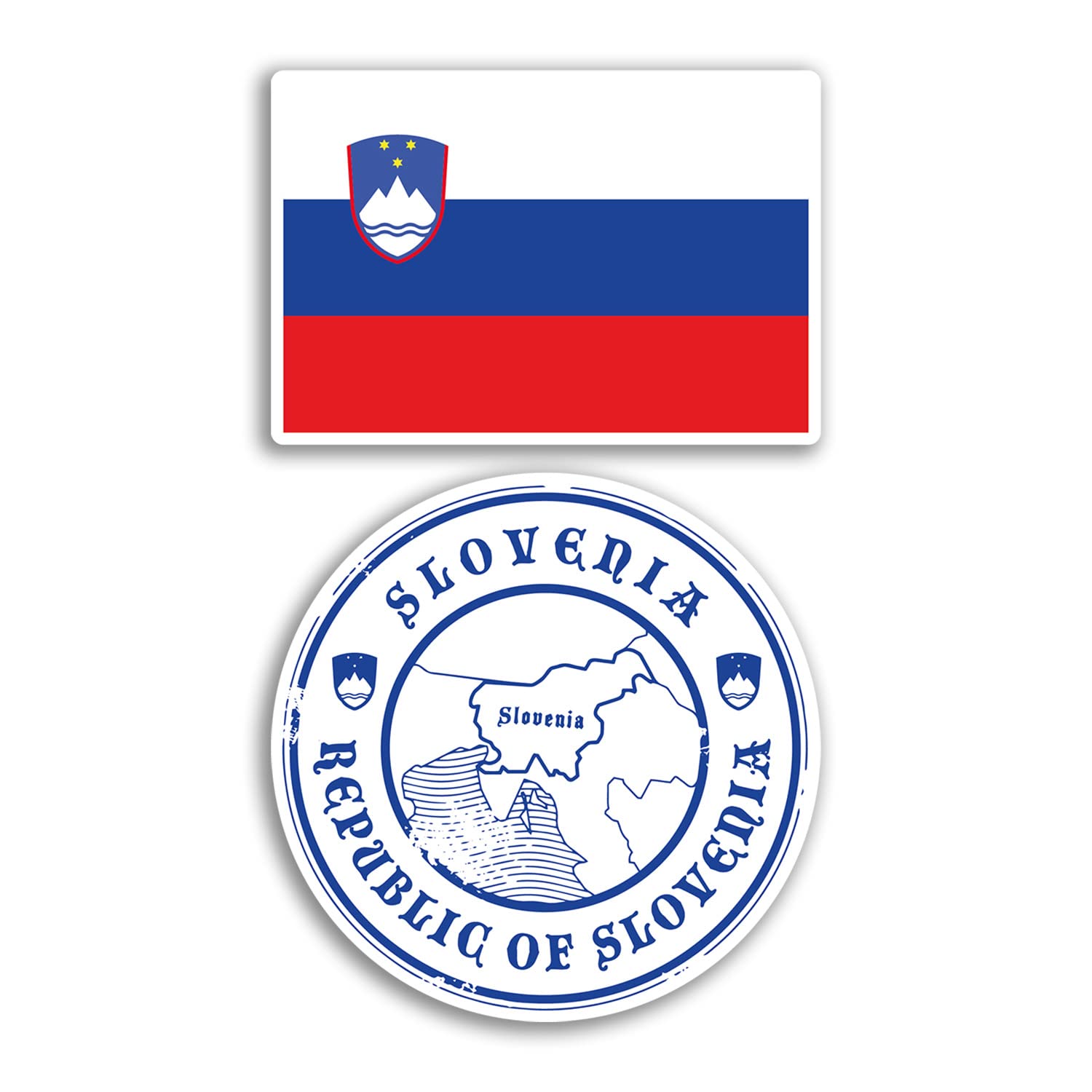 Dv Design Multi 2 X 10Cm Wide Slovenia Vinyl Stickers - Slovenian Map Holiday Adventure Travel Country Scrapbooking Gift #78661