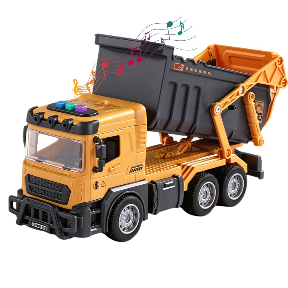 Electric Construction Engineering Truck Cars, Push-and-Go Vehicle for Boys