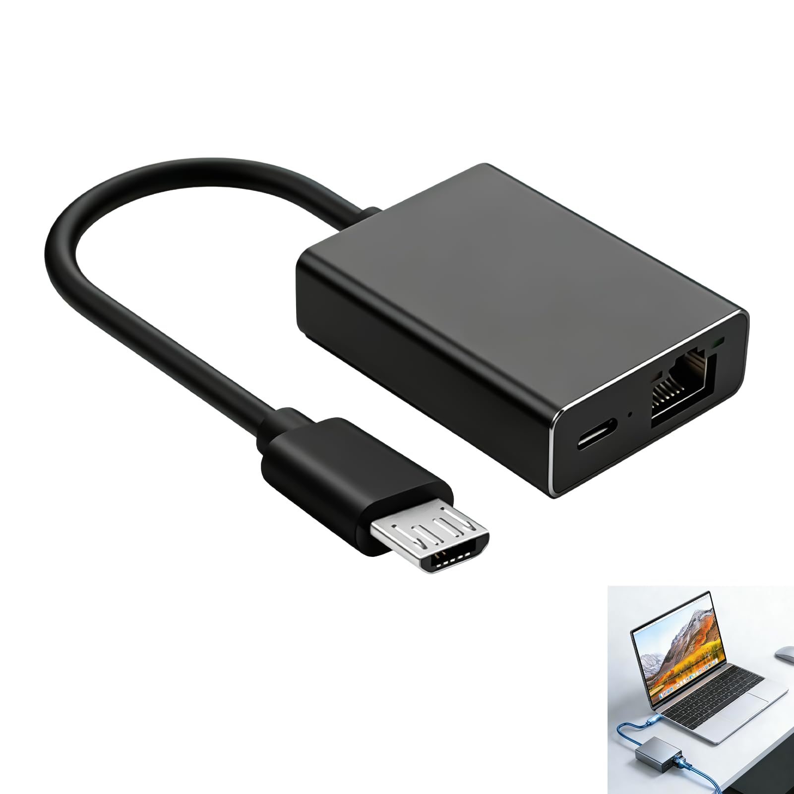 Adaptateur Ethernet pour Fire TV Stick, RJ45 Micro USB, Compatible Chromecast Google Home