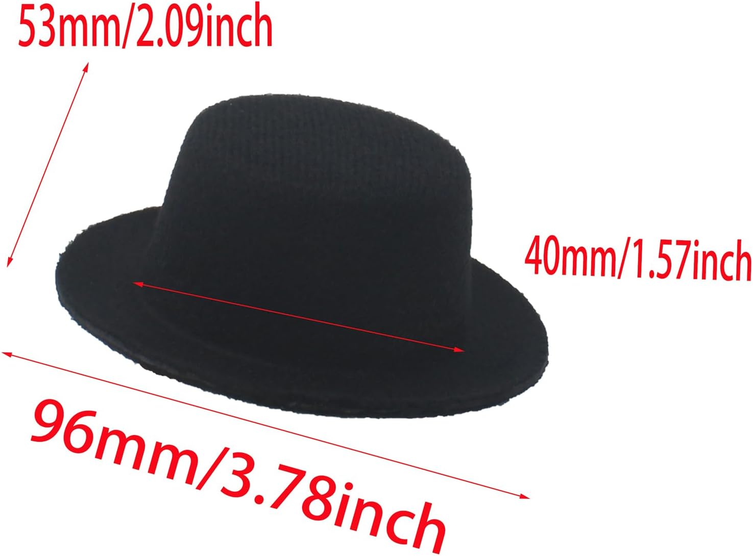 FDXGYH 10 Pcs Mini Formal Hats Black Doll Fedoras Mini Top Hats for Crafts Hair Accessories Decorate