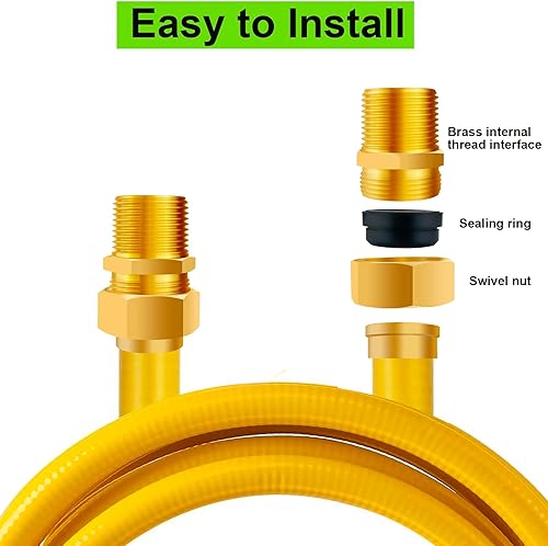 Miniatura 4 de Tsinghwang Kit de montaje de tubería NPT macho de 12 pulgada CSST de 12 pulgadas, adaptador de conexión rápida de gas natural de latón, conector de