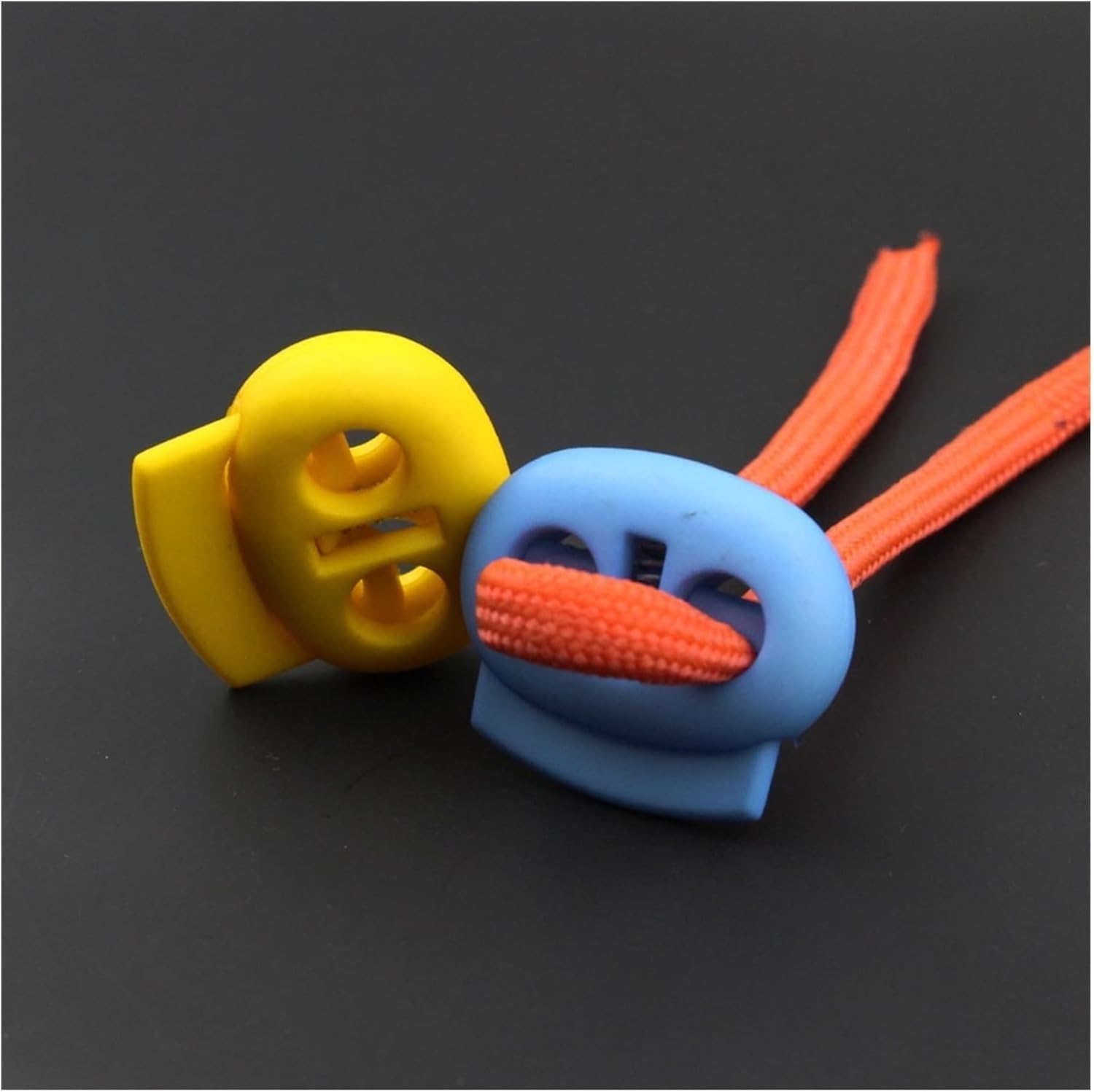 KeuLen Spring Cord Locks,100pcs/Pack Mixed Colorful 5mm Hole Plastic Stopper Cord Lock Bean Toggle Clip Apparel Shoelace Sportswear Accessorie (Color : Red, Size : 21mm*23mm*7mm) (Color : Pink)