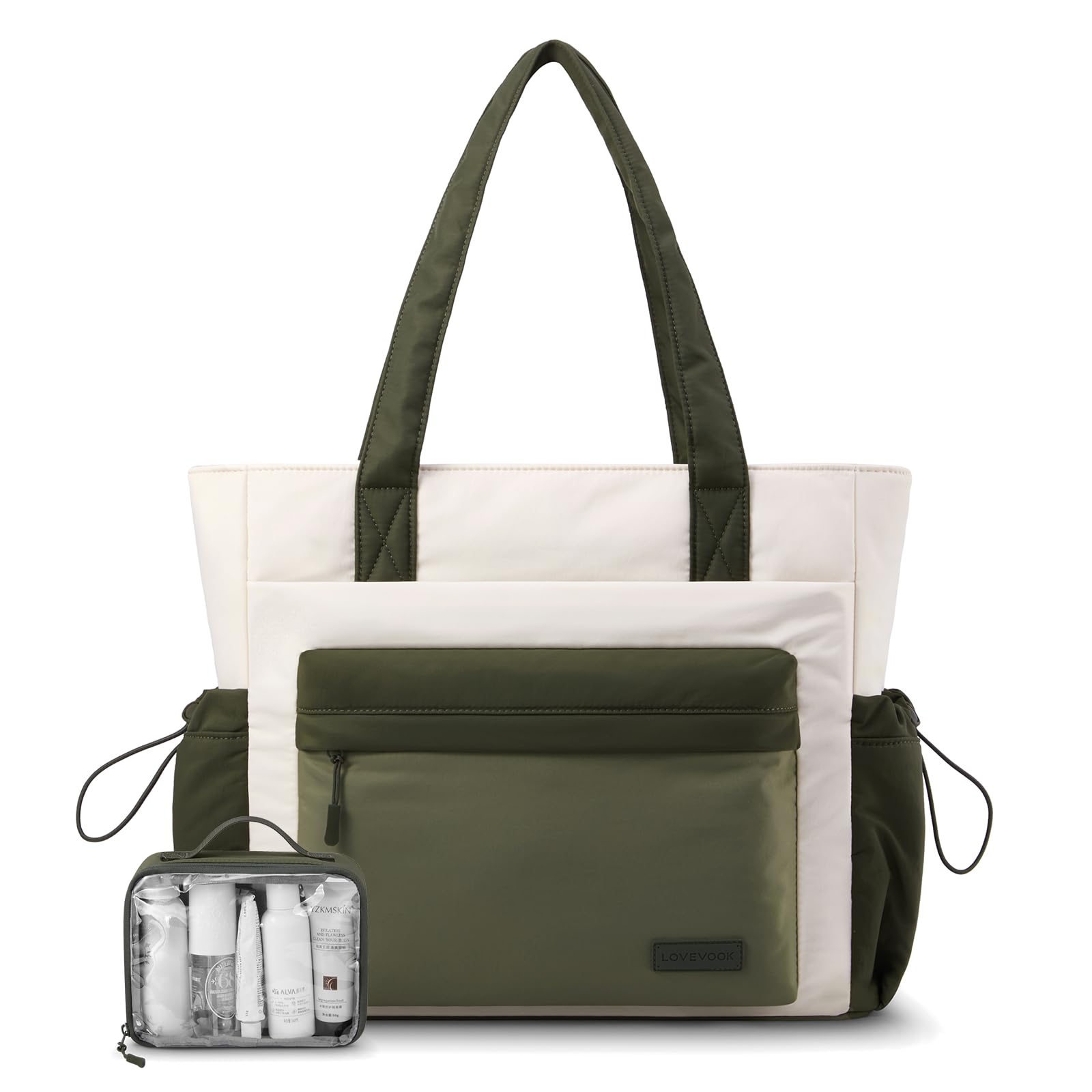 LOVEVOOK Tote Bag for Women, 15.6" Laptop Work Bag with Cup Holder