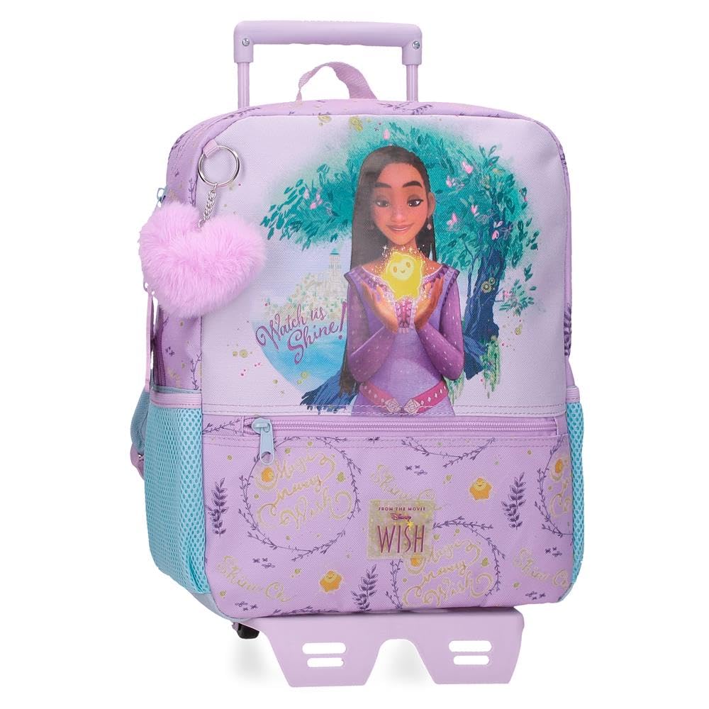 Disney Joumma Bags, Wish Watch us shine, mochila escolar, mochila infantil, un material rígido y ligero, Tirantes anchos, ergonómicos y acolchados que se adaptan perfectamente a la espalda.