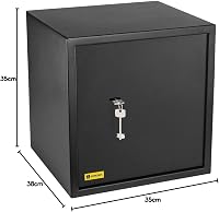 HomeSafe HV38K Bútorszéf Kulcsos Zárral - 38x35x35 cm Acél Páncélszekrény Pénz, Ékszer és Dokumentum Tárolásához, Falra és Padlóra Rögzíthet 8