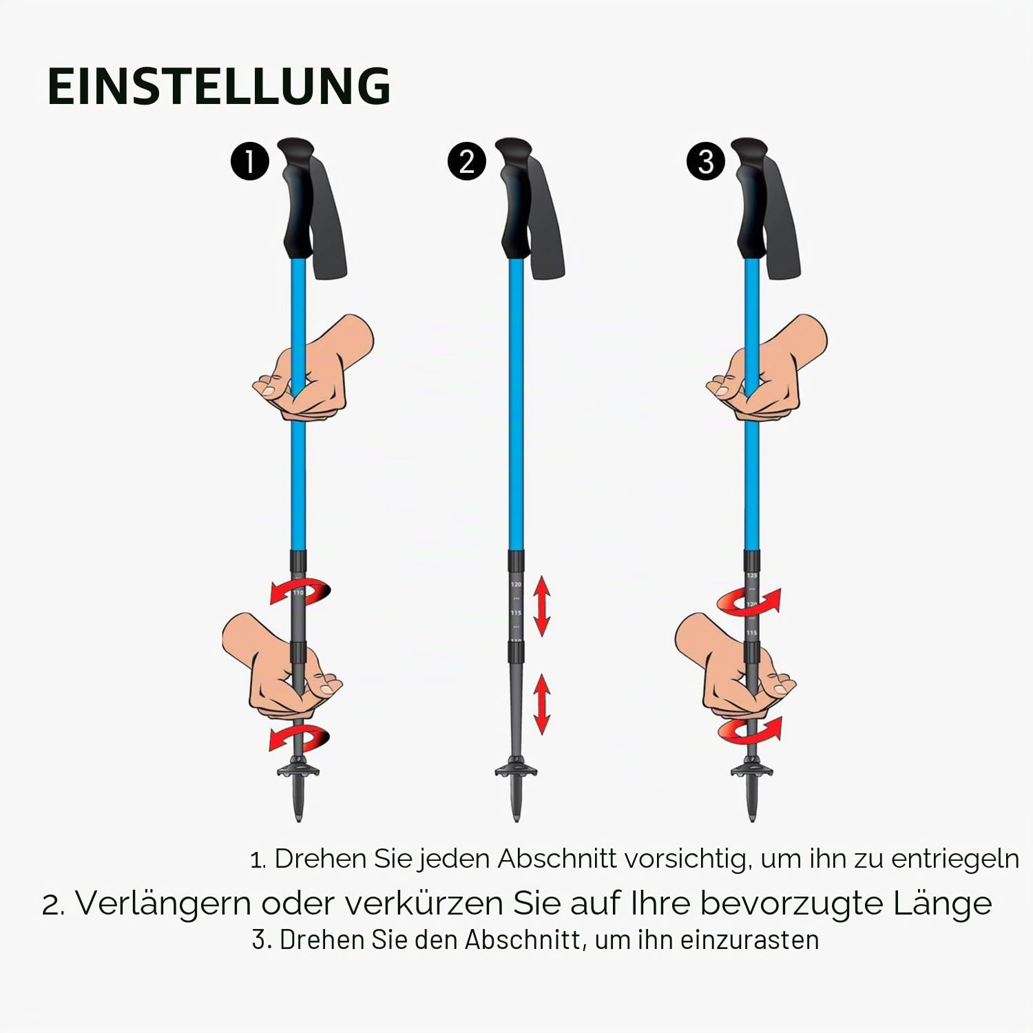 Fizan Compact 3 Trekking Poles – 5.6 oz Ultralight, Backpacking, Thru Hiking Poles, Adjustable, Collapsible, Customized Fit, Eva Grips, Aluminum Walking Sticks (Compact 3)
