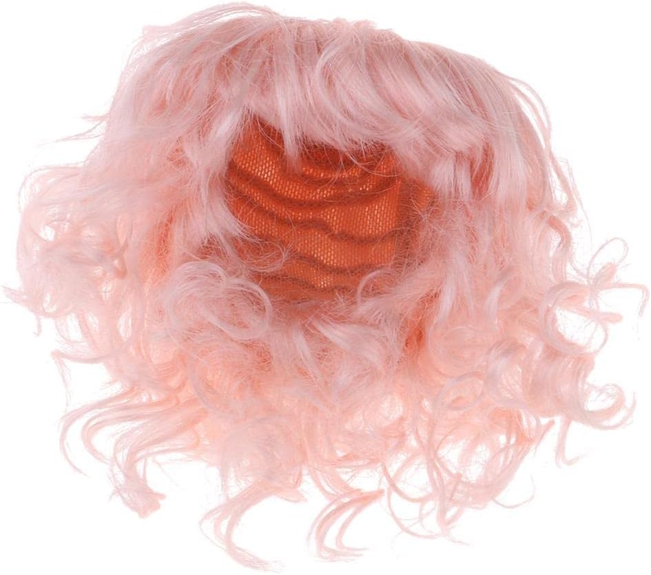 1/4 Doll Hair Wig DIY Accessory Curly Medium-Length Neat Bangs Hairstyles Imitation Mohair