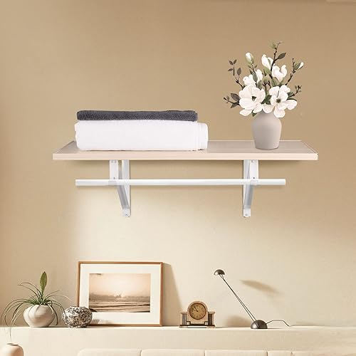 Miniatura 6 de HOME MASTER HARDWARE Soportes de barra de armario resistentes que soportan 250 libras, soporte de estantes de armario montados en la pared