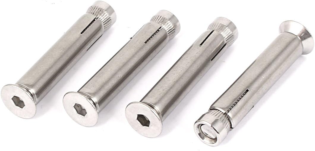 4pcs M8x60mm Screws & Bolts Hex Socket Flat Head Split Sleeve Expansion Anchor Anchor Bolts Bolts Screw